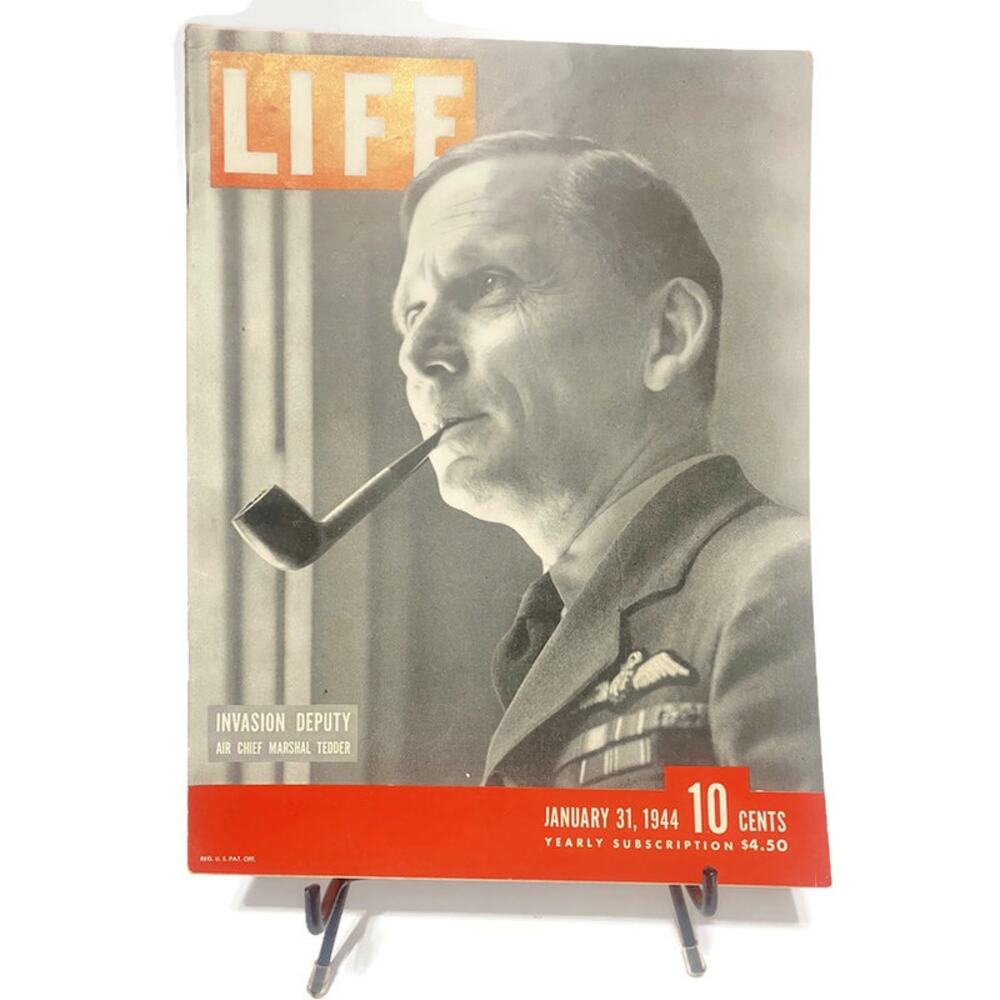 LIFE Magazine January 31 1944 Invasion Deputy Air Chief Marshal Tedder WWII